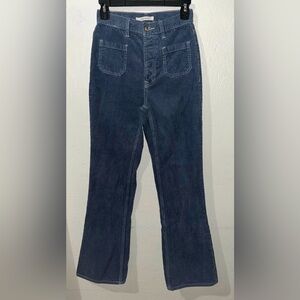 PacSun High Rise Bootcut Corduroy Cotton Jeans, Button Fly, Denim Blue, Size 25